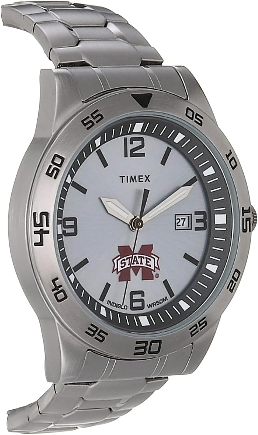 image:imageTimex Tribute Mens Citation 42mm Quartz Watch with Stainless Steel StrapMississippi State Bulldogs