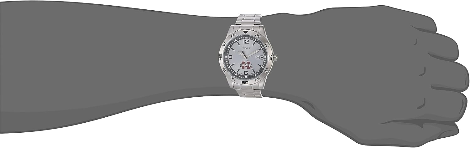 image:imageTimex Tribute Mens Citation 42mm Quartz Watch with Stainless Steel StrapMississippi State Bulldogs