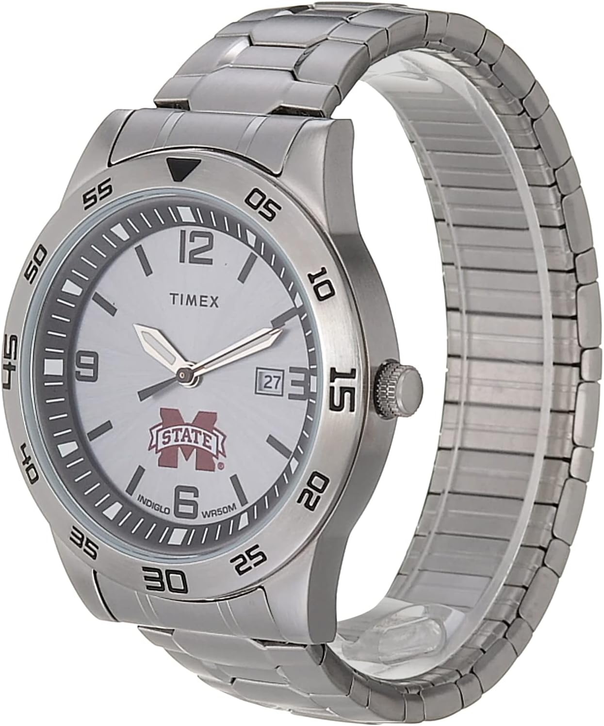 image:imageTimex Tribute Mens Citation 42mm Quartz Watch with Stainless Steel StrapMississippi State Bulldogs