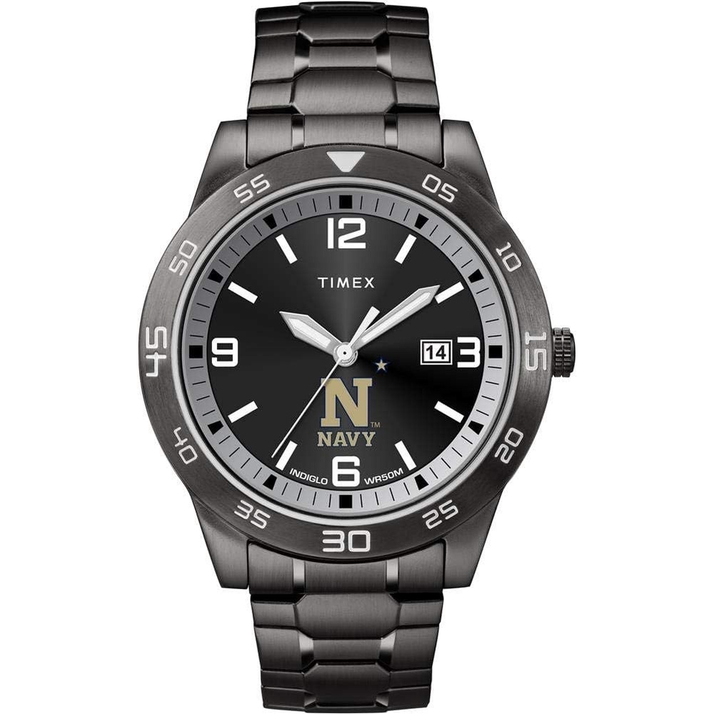 image:imageTimex Tribute Mens Acclaim 42mm Quartz Watch with Stainless Steel StrapNavy Midshipmen