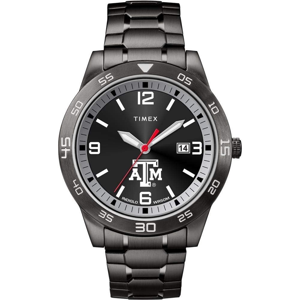 image:imageTimex Tribute Mens Acclaim 42mm Quartz Watch with Stainless Steel StrapTexas AM Aggies