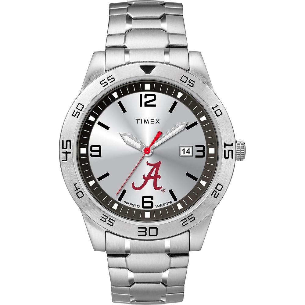 image:imageTimex Tribute Mens Citation 42mm Quartz Watch with Stainless Steel StrapAlabama Crimson Tide