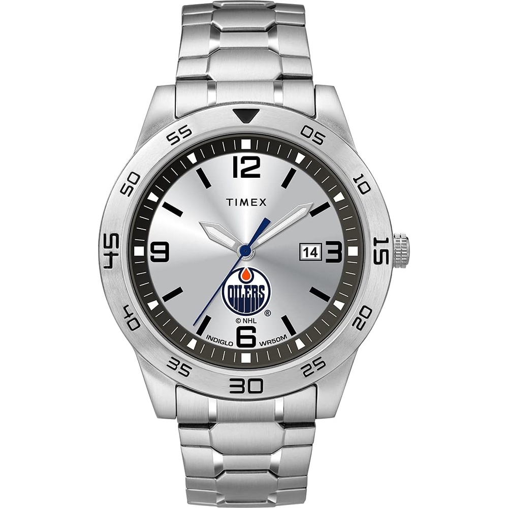 image:imageTimex Tribute Mens Citation 42mm Quartz Watch with Stainless Steel StrapEdmonton Oilers