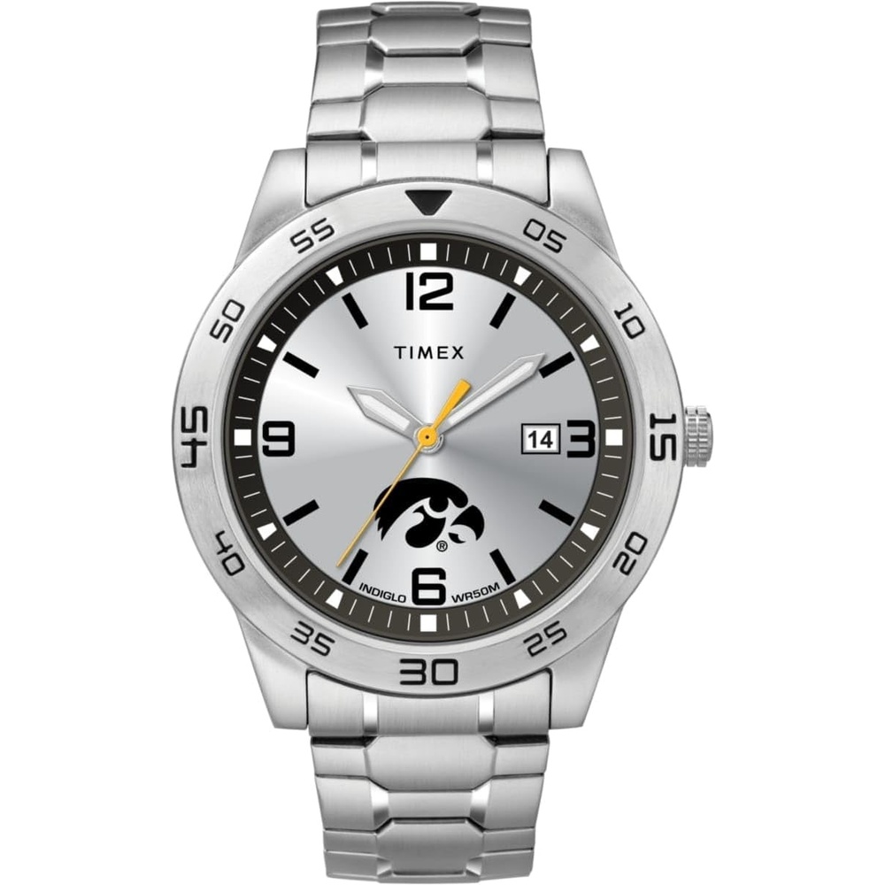 image:imageTimex Tribute Mens Citation 42mm Quartz Watch with Stainless Steel StrapIowa Hawkeyes