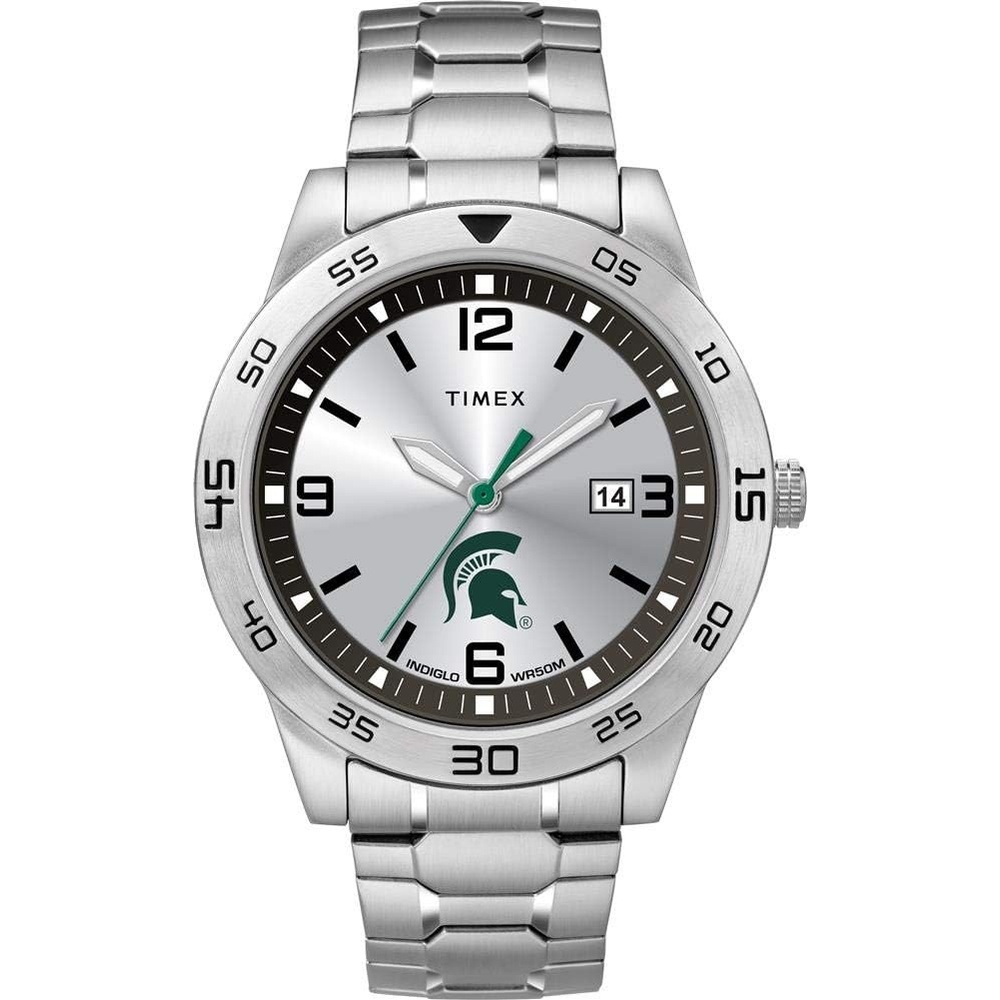 image:imageTimex Tribute Mens Citation 42mm Quartz Watch with Stainless Steel StrapMichigan State Spartans