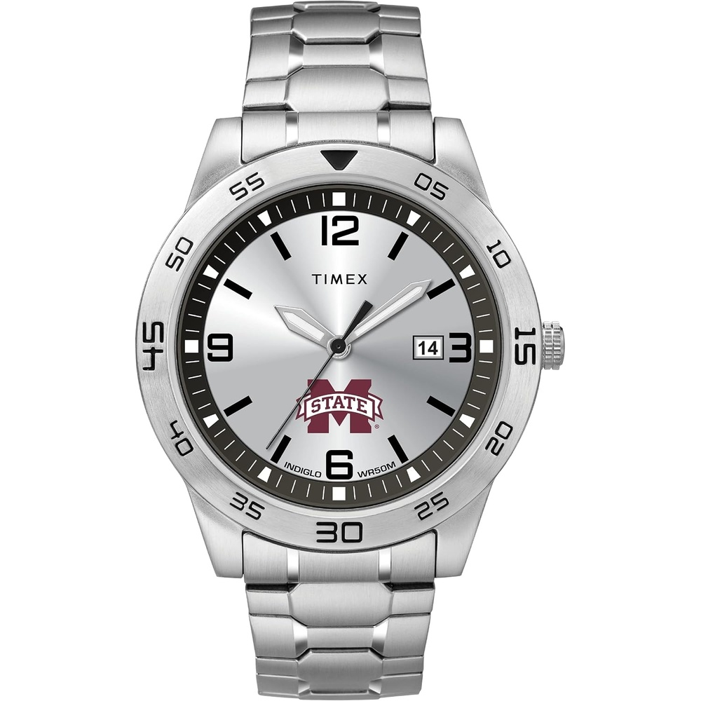 image:imageTimex Tribute Mens Citation 42mm Quartz Watch with Stainless Steel StrapMississippi State Bulldogs