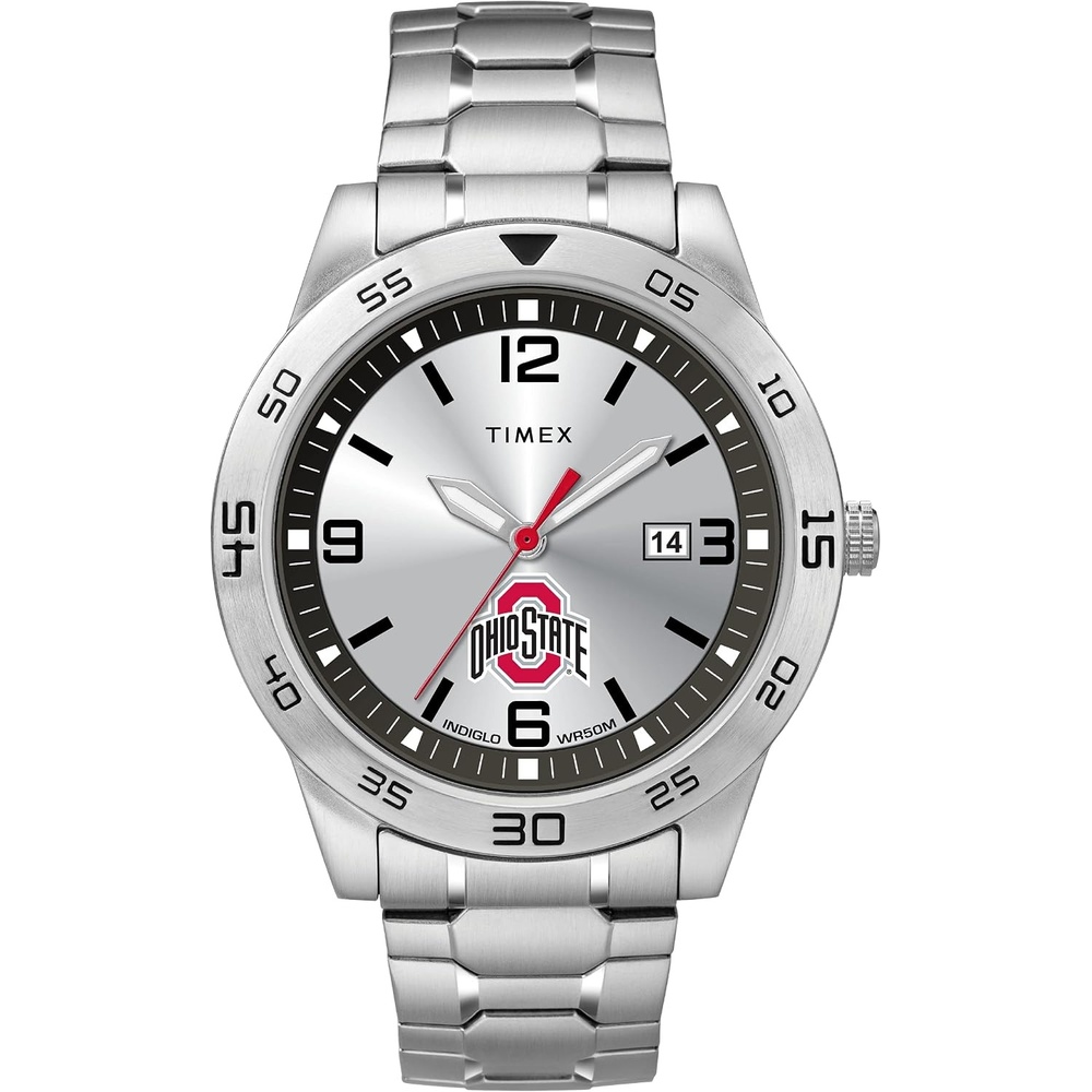 image:imageTimex Tribute Mens Citation 42mm Quartz Watch with Stainless Steel StrapOhio State Buckeyes