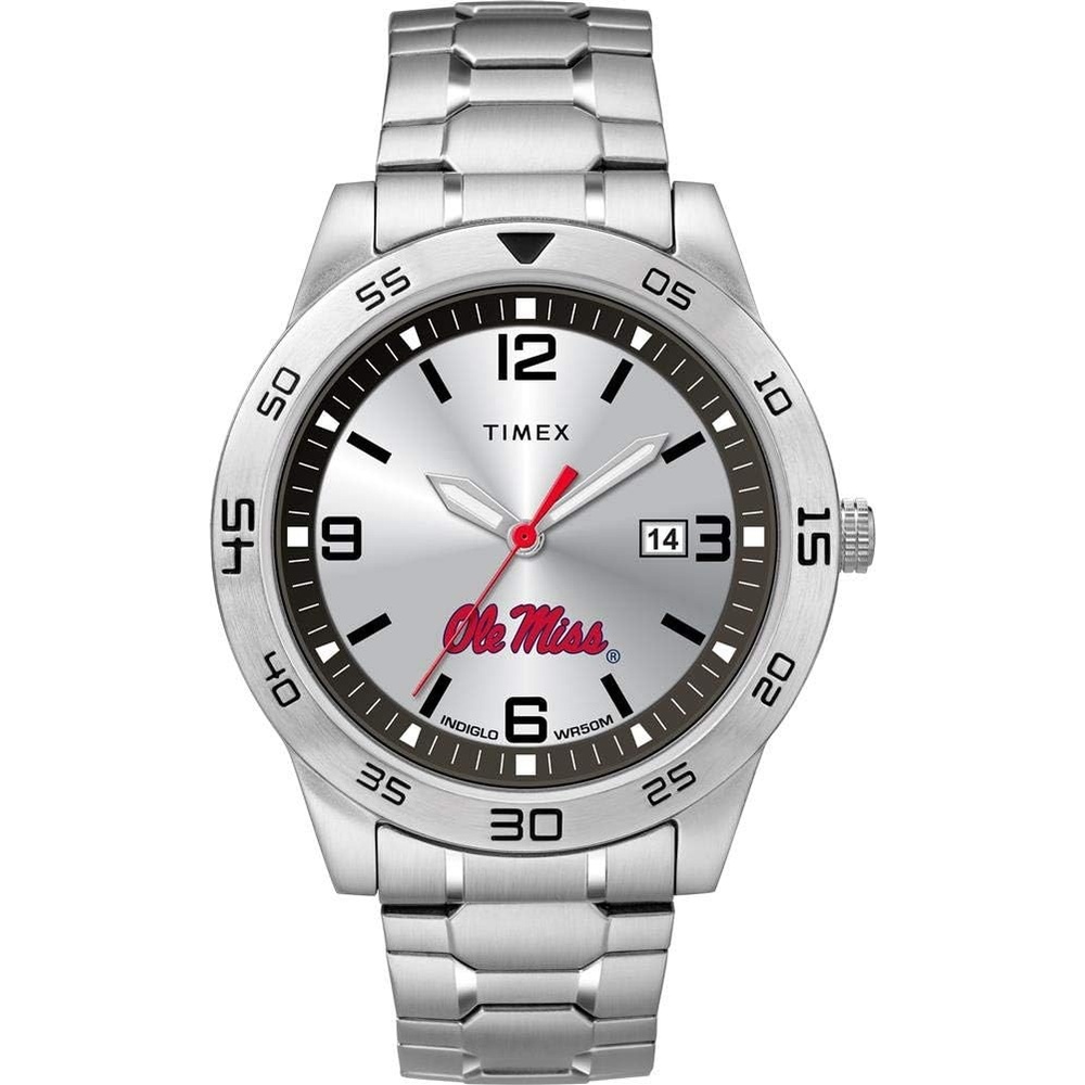 image:imageTimex Tribute Mens Citation 42mm Quartz Watch with Stainless Steel StrapOle Miss Rebels
