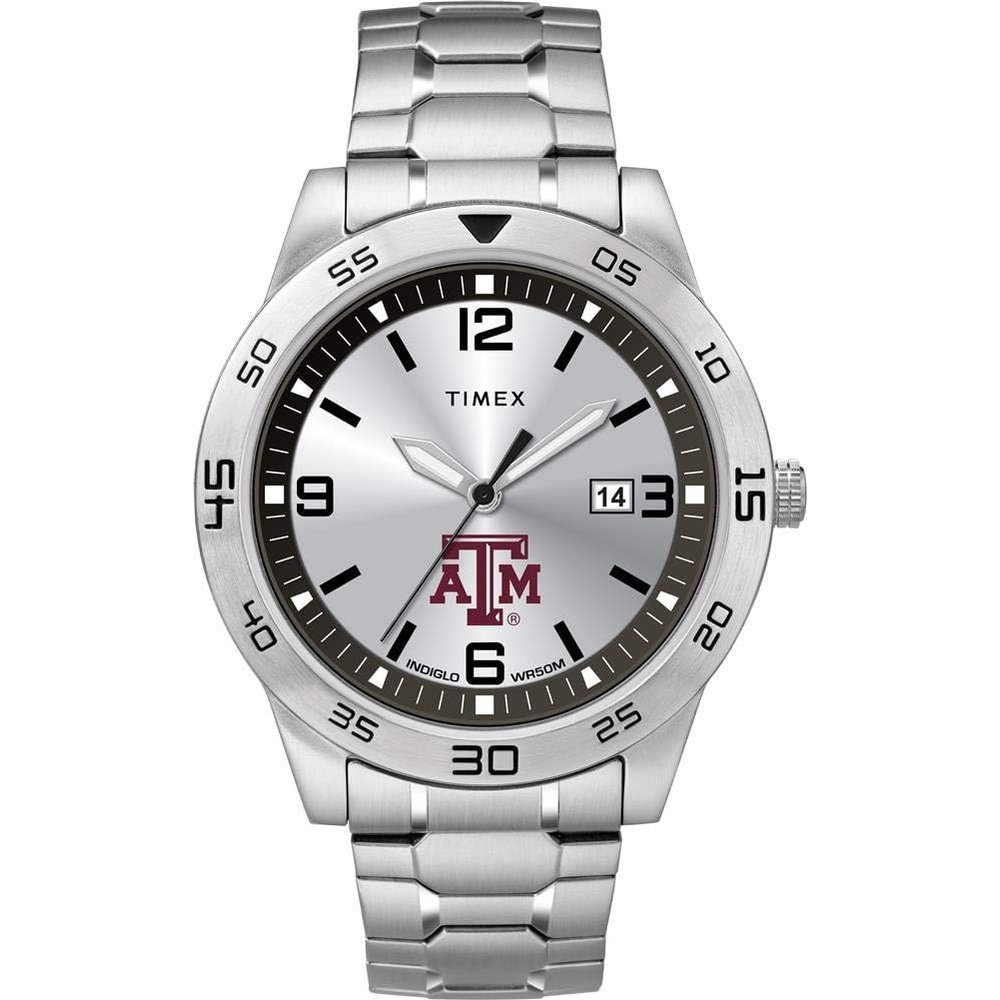 image:imageTimex Tribute Mens Citation 42mm Quartz Watch with Stainless Steel StrapTexas AM Aggies