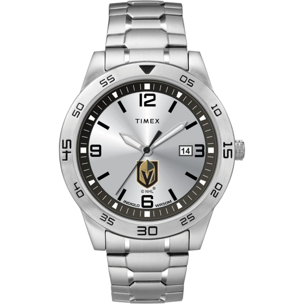 image:imageTimex Tribute Mens Citation 42mm Quartz Watch with Stainless Steel StrapVegas Golden Knights