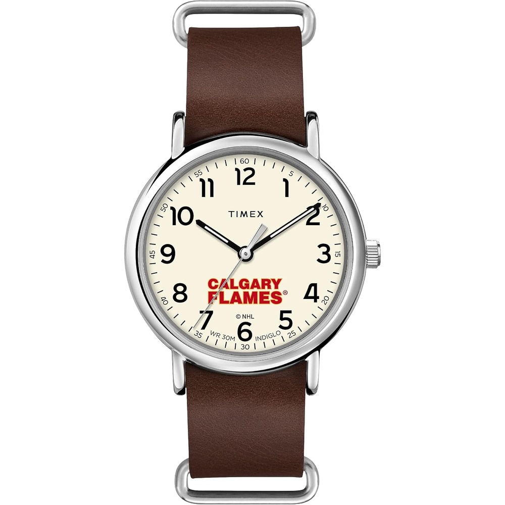 image:imageTimex Tribute Mens NHL Weekender 40mm Quartz Leather StrapCalgary Flames
