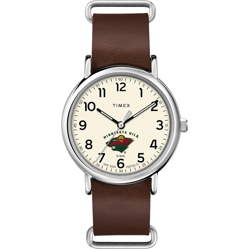 image:imageTimex Tribute Mens NHL Weekender 40mm Quartz Leather StrapMinnesota Wild