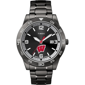 Timex Tribute Men’s Acclaim 42mm Quartz Watch with Stainless Steel Strap(Wisconsin Badgers)