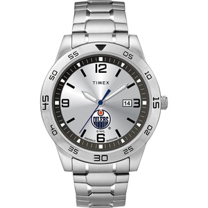 Timex Tribute Men’s Citation 42mm Quartz Watch with Stainless Steel Strap(Edmonton Oilers)