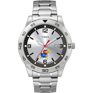 Timex Tribute Men’s Citation 42mm Quartz Watch with Stainless Steel Strap(Kansas Jayhawks)