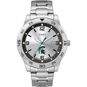 Timex Tribute Men’s Citation 42mm Quartz Watch with Stainless Steel Strap(Michigan State Spartans)