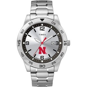 Timex Tribute Men’s Citation 42mm Quartz Watch with Stainless Steel Strap(Nebraska Cornhuskers)