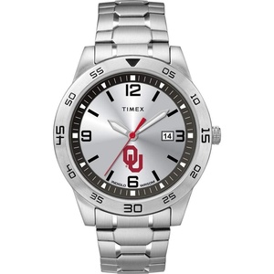 Timex Tribute Men’s Citation 42mm Quartz Watch with Stainless Steel Strap(Oklahoma Sooners)