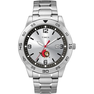 Timex Tribute Men’s Citation 42mm Quartz Watch with Stainless Steel Strap(Ottawa Senators)