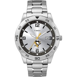 Timex Tribute Men’s Citation 42mm Quartz Watch with Stainless Steel Strap(Pittsburgh Penguins)