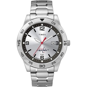 Timex Tribute Men’s Citation 42mm Quartz Watch with Stainless Steel Strap(Washington Capitals)