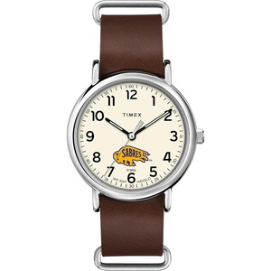 Timex Tribute Men’s NHL Weekender 40mm Quartz Leather Strap(Buffalo Sabres)