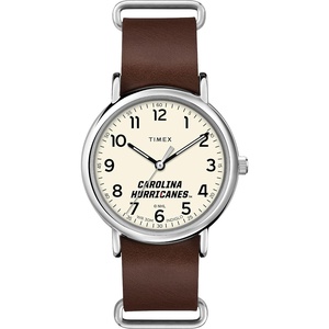 Timex Tribute Men’s NHL Weekender 40mm Quartz Leather Strap(Carolina Hurricanes)