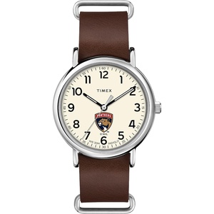 Timex Tribute Men’s NHL Weekender 40mm Quartz Leather Strap(Florida Panthers)