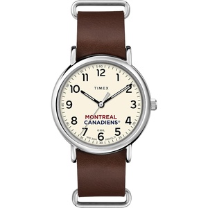Timex Tribute Men’s NHL Weekender 40mm Quartz Leather Strap(Montreal Canadiens)
