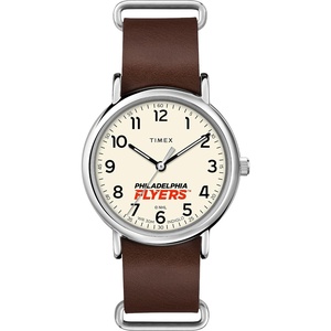 Timex Tribute Men’s NHL Weekender 40mm Quartz Leather Strap(Philadelphia Flyers)