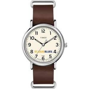 Timex Tribute Men’s NHL Weekender 40mm Quartz Leather Strap(Saint Louis Blues)