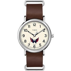 Timex Tribute Men’s NHL Weekender 40mm Quartz Leather Strap(Washington Capitals)