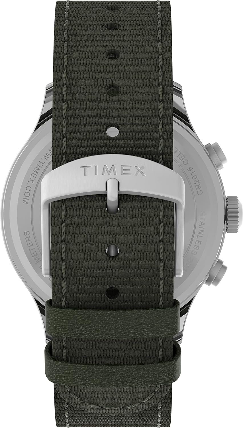 image:imageTimex Expedition Field Chronograph 43mm Mens Analog Watch INDIGLO Backlight Durable Comfortable Adjustable Strap Rugged Outdoor Watch 100M Water ResistanceGreenBlackSilver