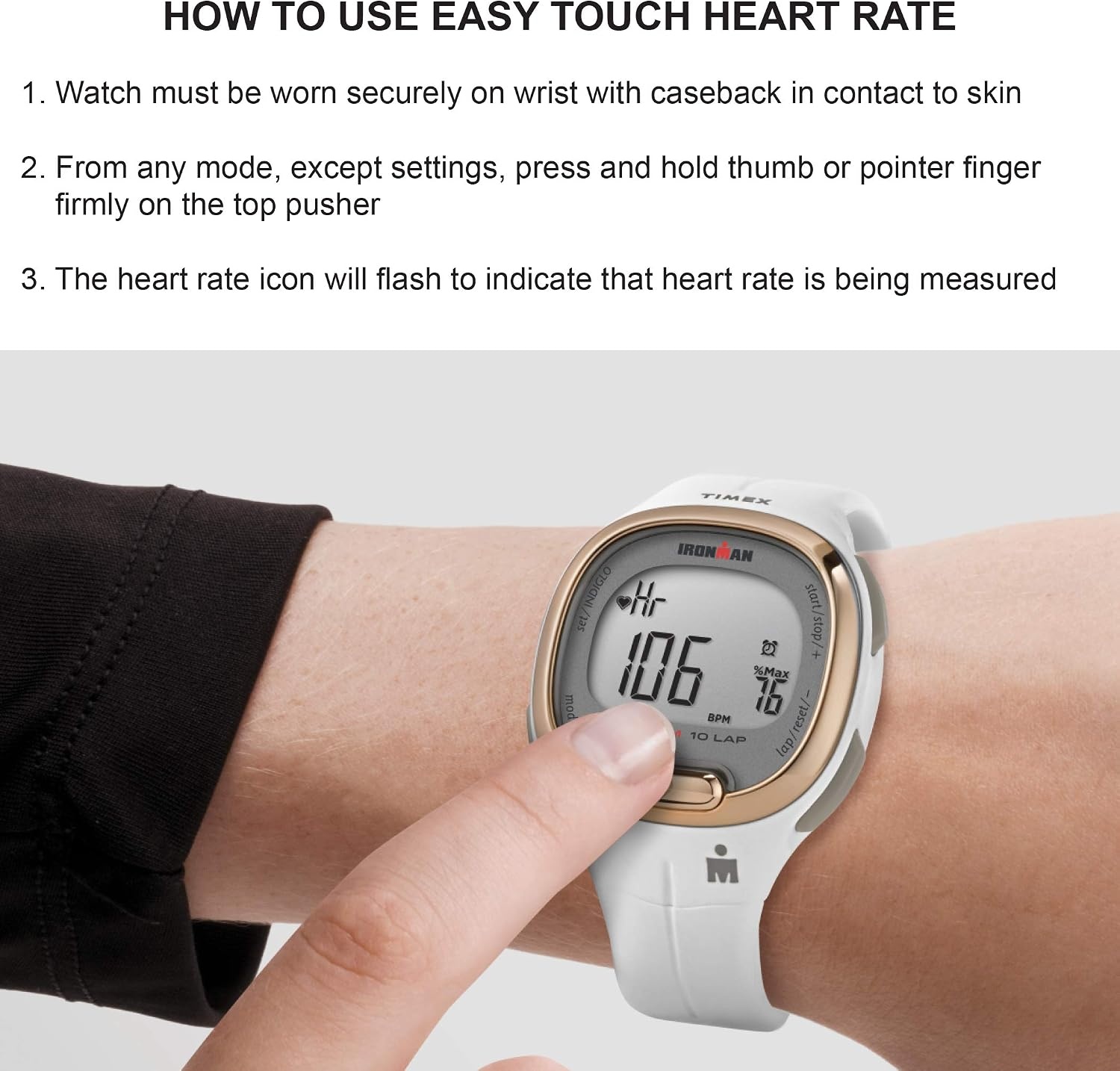 image:imageTimex Ironman Triathlon Transit Watch with Activity Tracking amp Heart Rate 33mmWhiteRose GoldTone