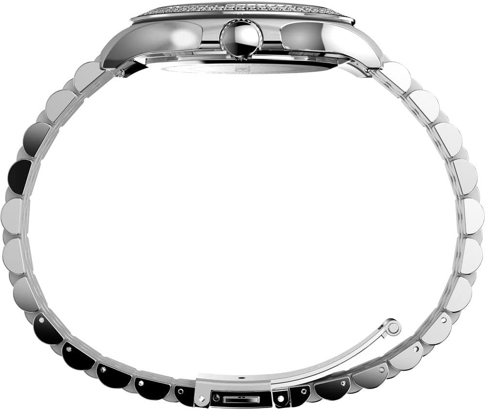 image:imageTimex Kaia 40mm Womens Analog Watch Baguette Crystal Markers Stylish Modern Design 50M Water ResistanceGoldToneBlack