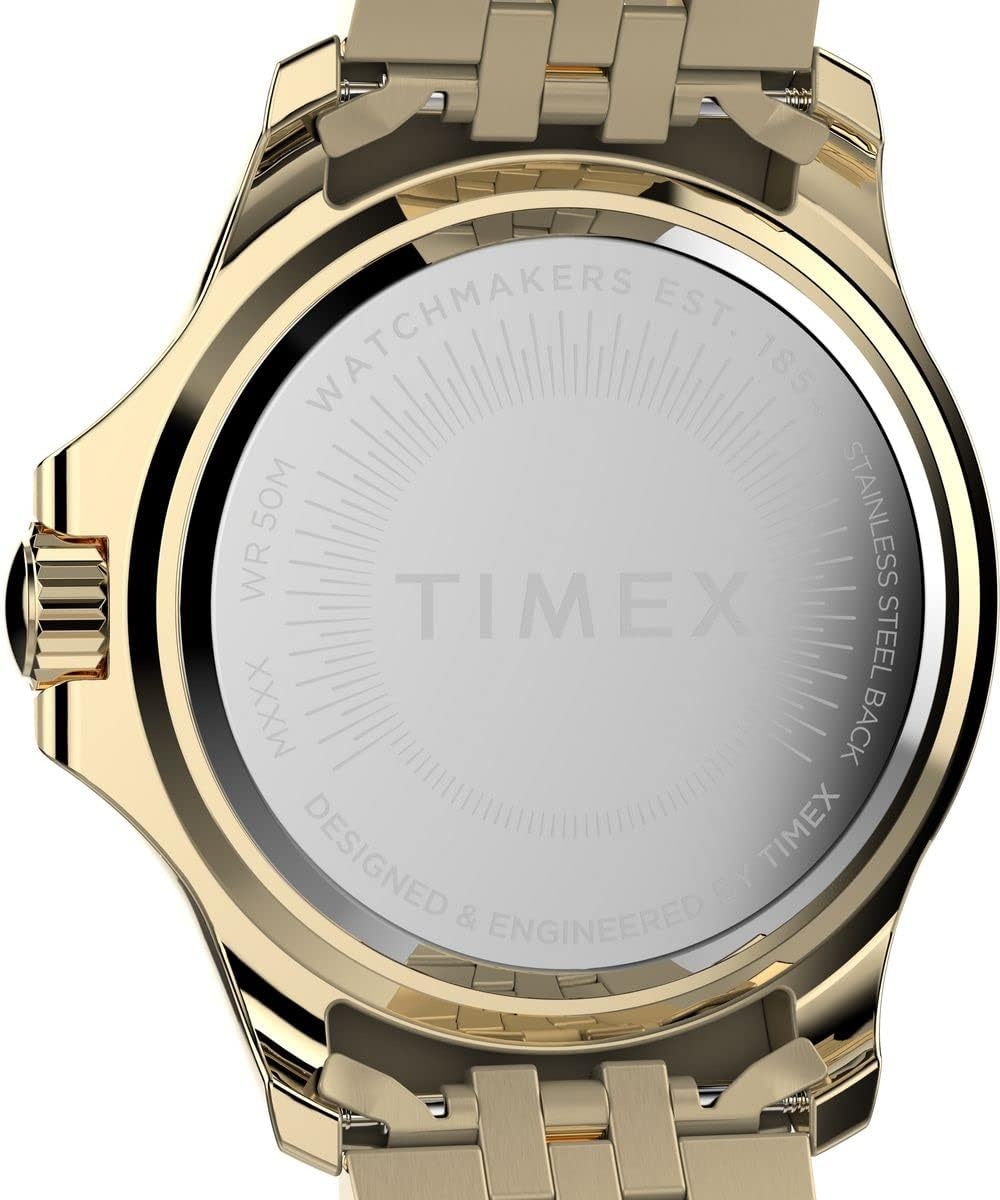 image:imageTimex Kaia 40mm Womens Analog Watch Baguette Crystal Markers Stylish Modern Design 50M Water ResistanceGoldToneGem Stones