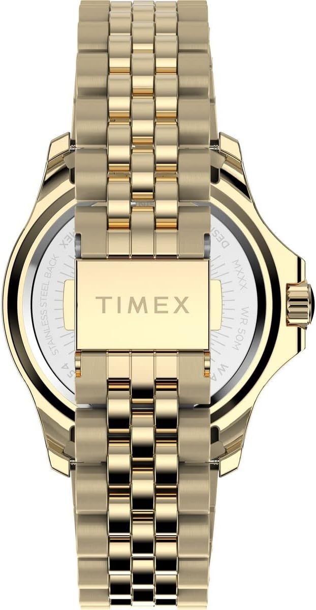 image:imageTimex Kaia 40mm Womens Analog Watch Baguette Crystal Markers Stylish Modern Design 50M Water ResistanceGoldToneGem Stones
