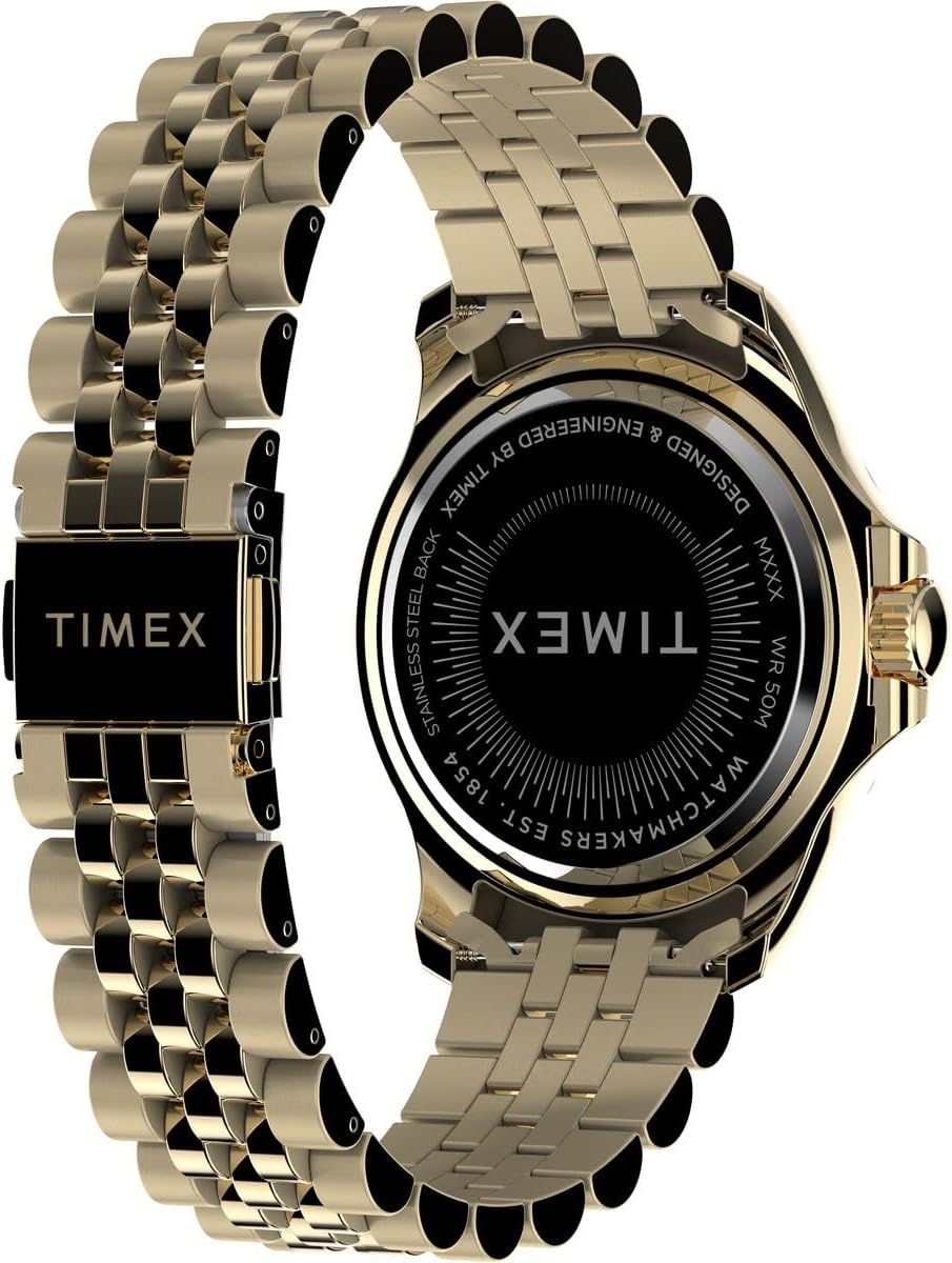 image:imageTimex Kaia 40mm Womens Analog Watch Baguette Crystal Markers Stylish Modern Design 50M Water ResistanceGoldToneGem Stones