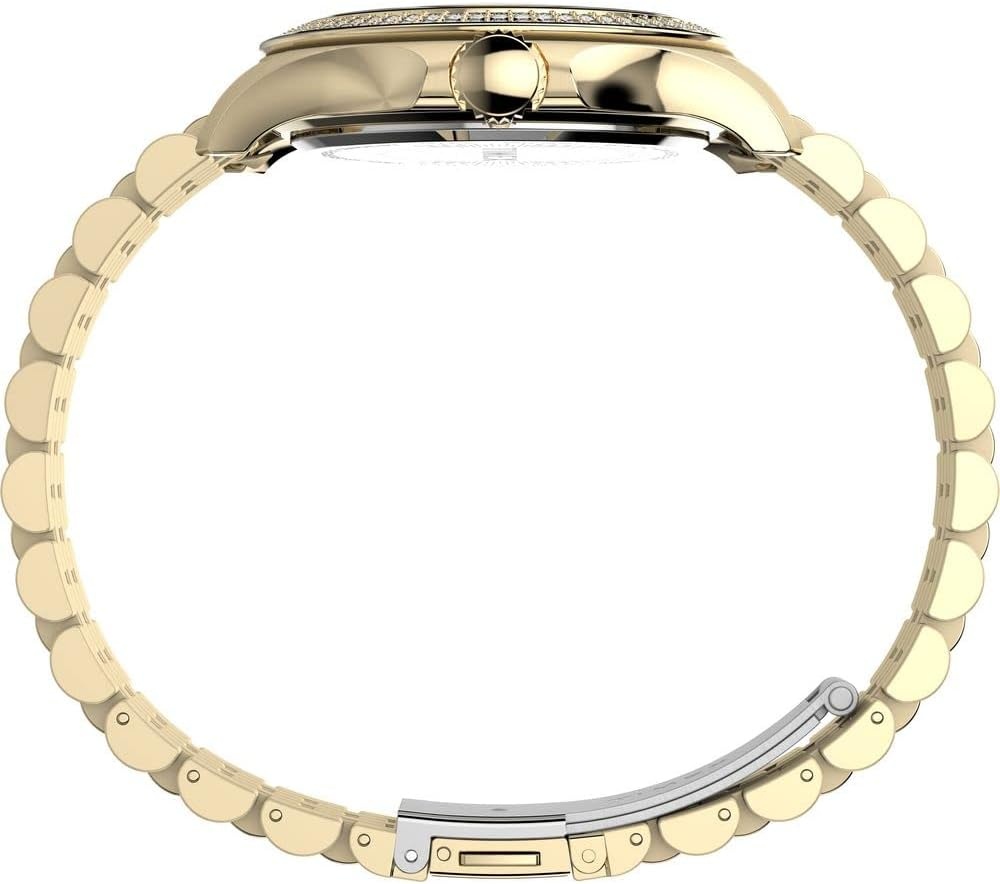 image:imageTimex Kaia 40mm Womens Analog Watch Baguette Crystal Markers Stylish Modern Design 50M Water ResistanceGoldToneGem Stones