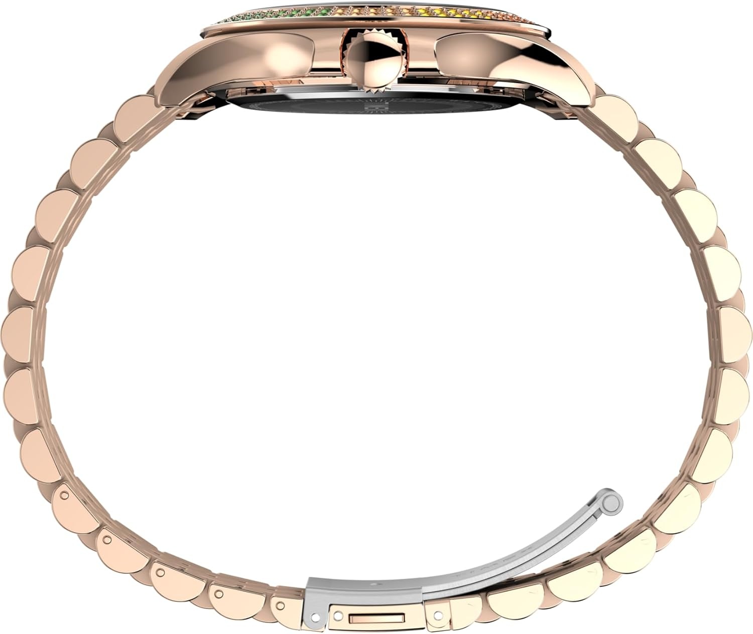 image:imageTimex Kaia 40mm Womens Analog Watch Baguette Crystal Markers Stylish Modern Design 50M Water ResistanceRose GoldToneRose GoldToneRose GoldToneRainbow