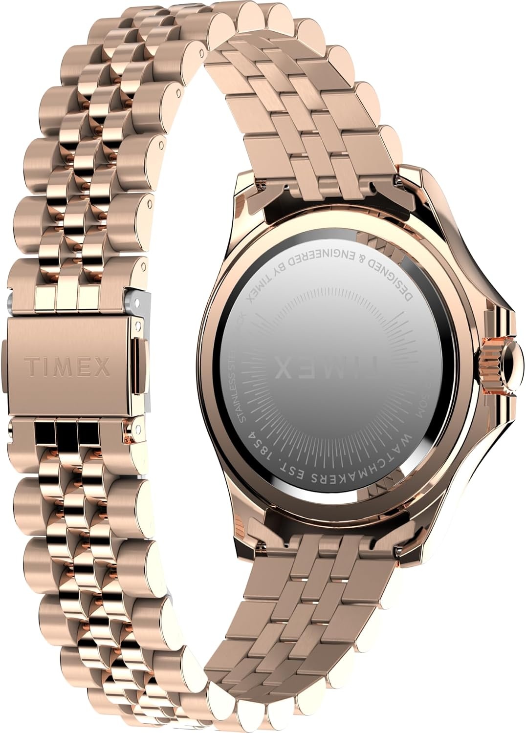 image:imageTimex Kaia 40mm Womens Analog Watch Baguette Crystal Markers Stylish Modern Design 50M Water ResistanceRose GoldToneRose GoldToneRose GoldToneRainbow