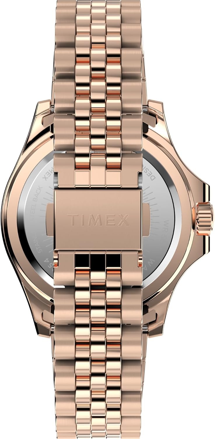 image:imageTimex Kaia 40mm Womens Analog Watch Baguette Crystal Markers Stylish Modern Design 50M Water ResistanceRose GoldToneRose GoldToneRose GoldToneRainbow