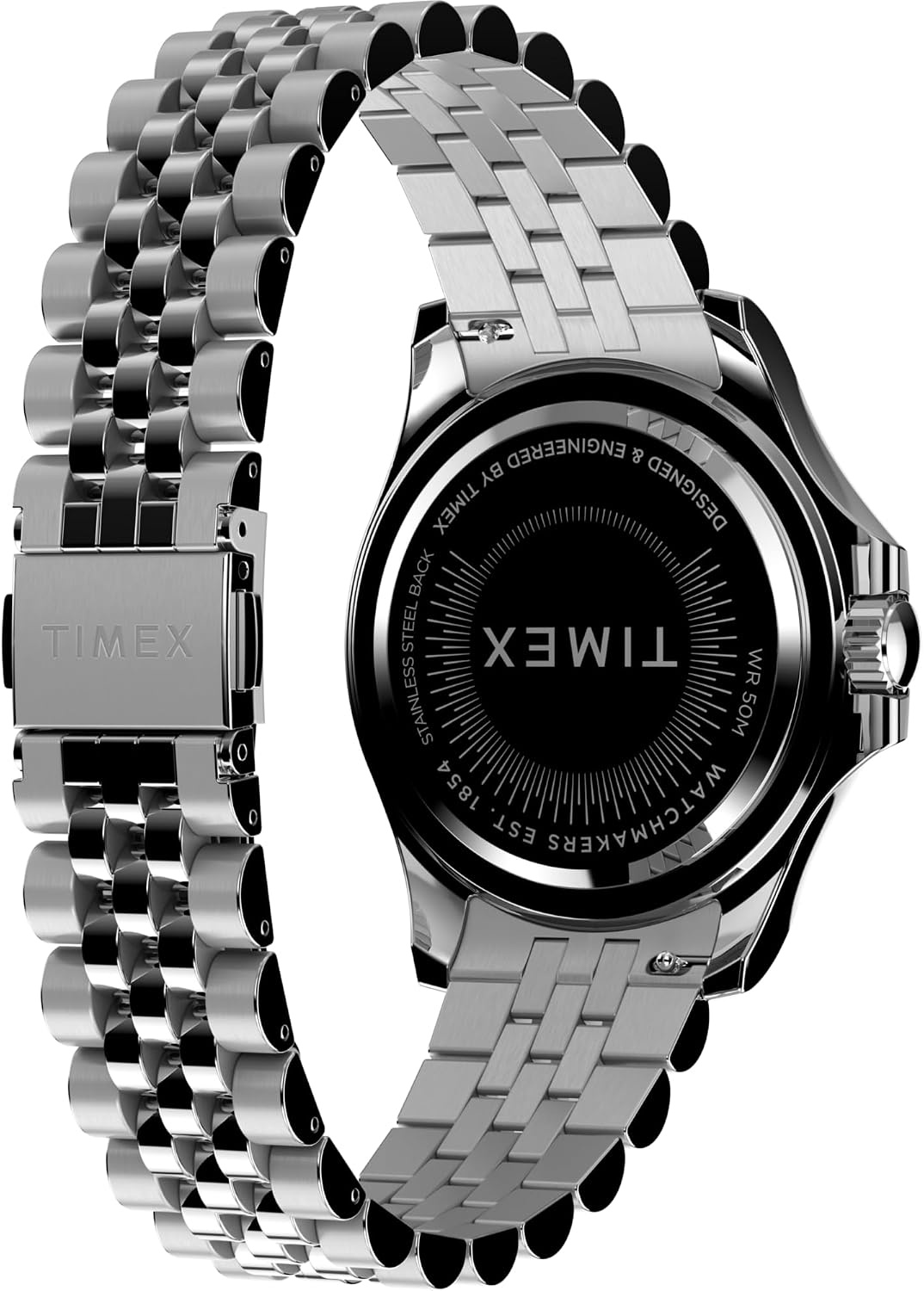 image:imageTimex Kaia 40mm Womens Analog Watch Baguette Crystal Markers Stylish Modern Design 50M Water ResistanceSilverToneSilverToneSilverTone