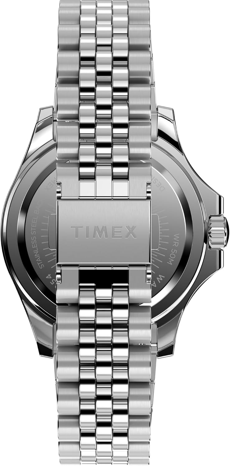 image:imageTimex Kaia 40mm Womens Analog Watch Baguette Crystal Markers Stylish Modern Design 50M Water ResistanceSilverToneSilverToneSilverTone