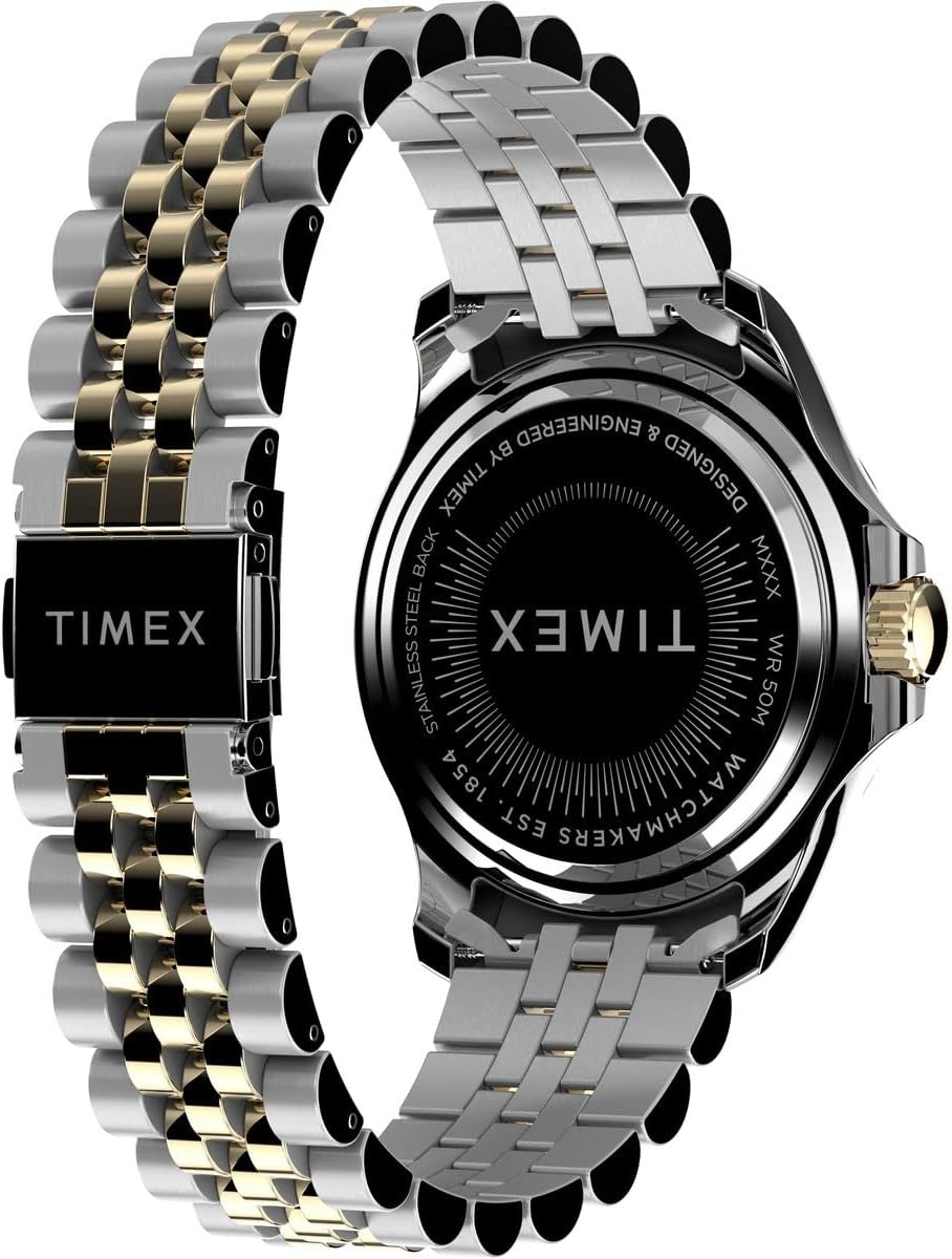 image:imageTimex Kaia 40mm Womens Analog Watch Baguette Crystal Markers Stylish Modern Design 50M Water ResistanceTwoToneSilverToneGem Stones