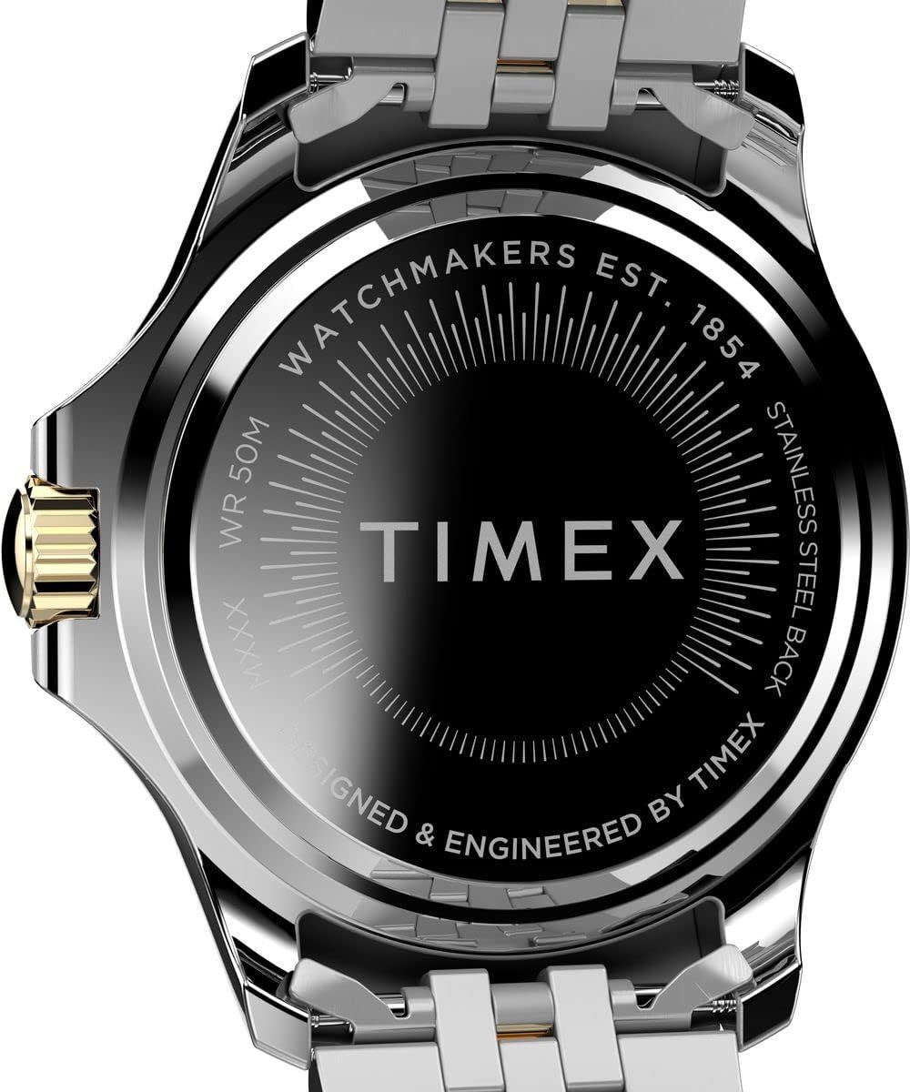 image:imageTimex Kaia 40mm Womens Analog Watch Baguette Crystal Markers Stylish Modern Design 50M Water ResistanceTwoToneSilverToneGem Stones