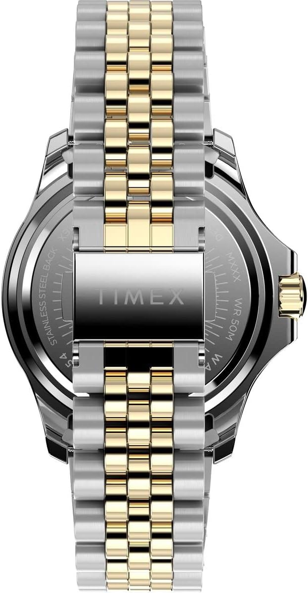 image:imageTimex Kaia 40mm Womens Analog Watch Baguette Crystal Markers Stylish Modern Design 50M Water ResistanceTwoToneSilverToneGem Stones