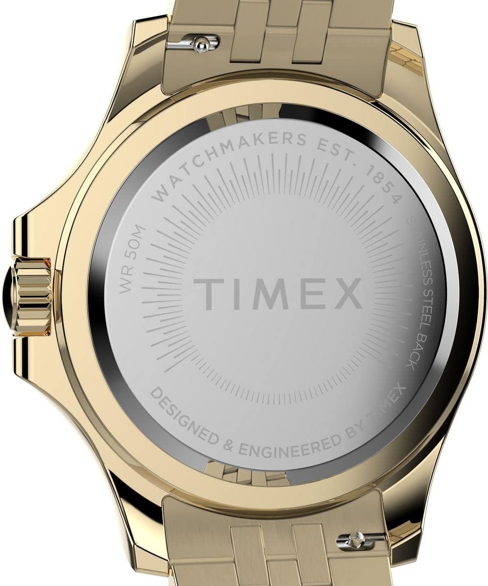 image:imageTimex Kaia 40mm Womens Analog Watch Baguette Crystal Markers Stylish Modern Design 50M Water ResistanceTwoToneWhiteRainbow