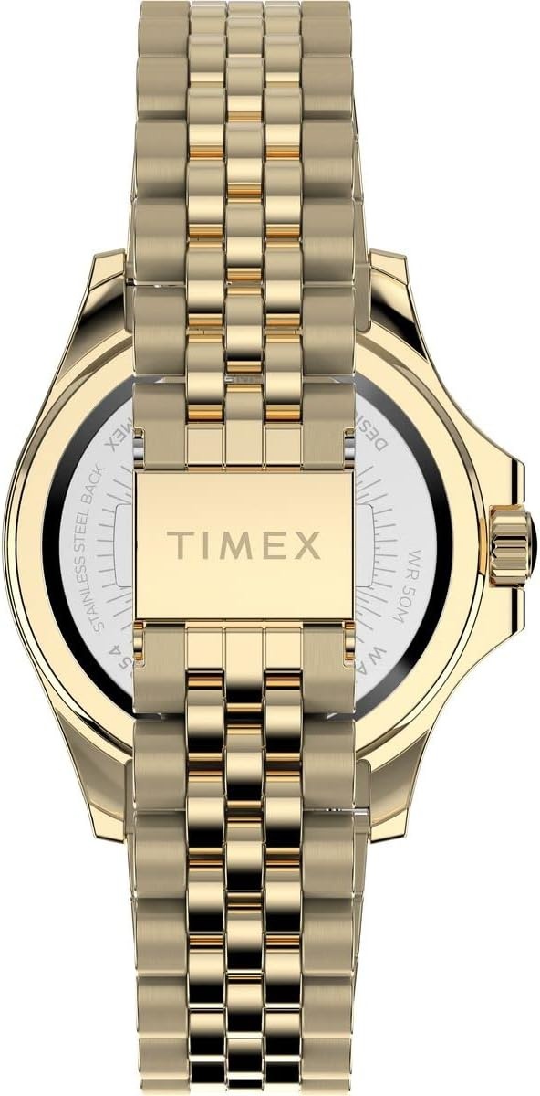 image:imageTimex Kaia 40mm Womens Analog Watch Baguette Crystal Markers Stylish Modern Design 50M Water ResistanceTwoToneWhiteRainbow