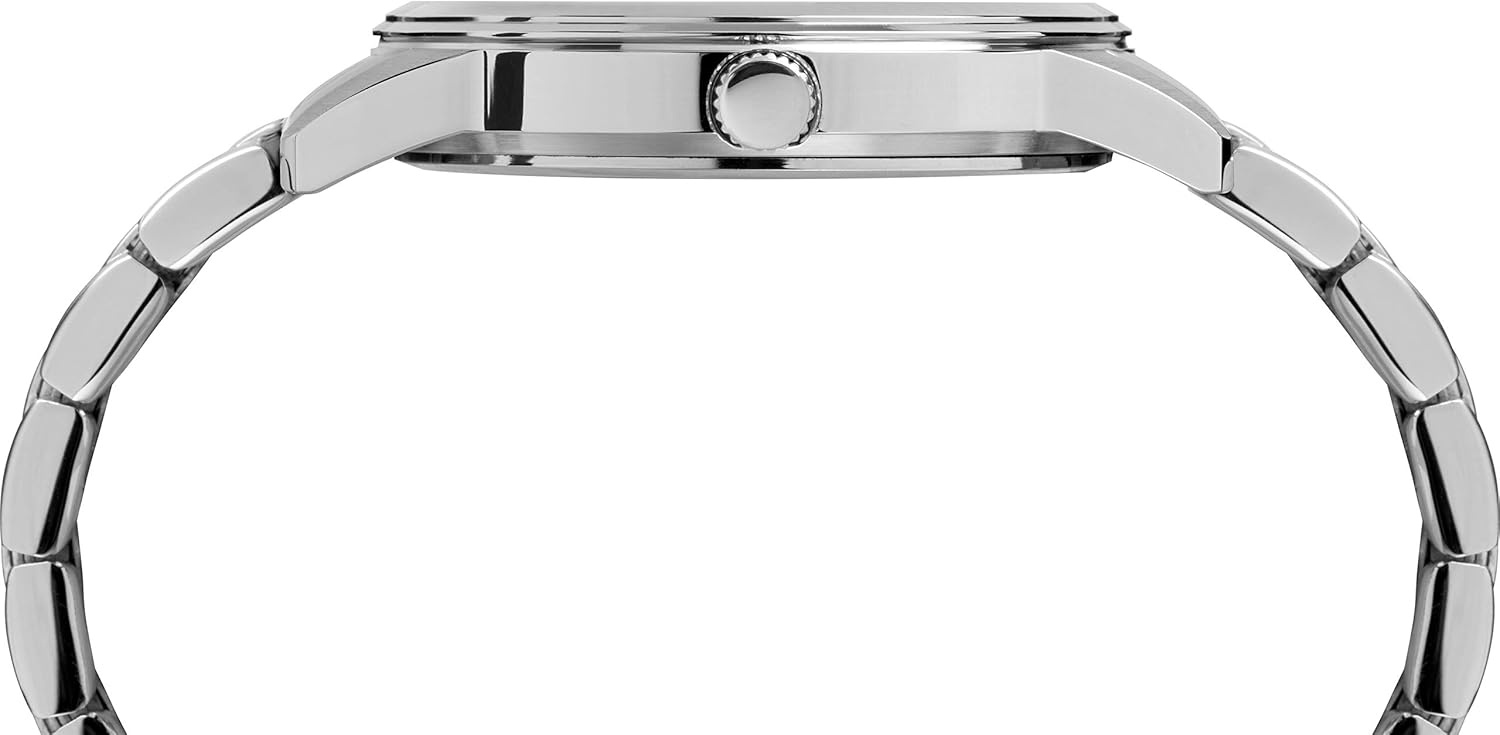image:imageTimex Mens Dress Analog 40mm Stainless Steel Bracelet WatchSilverToneBlue